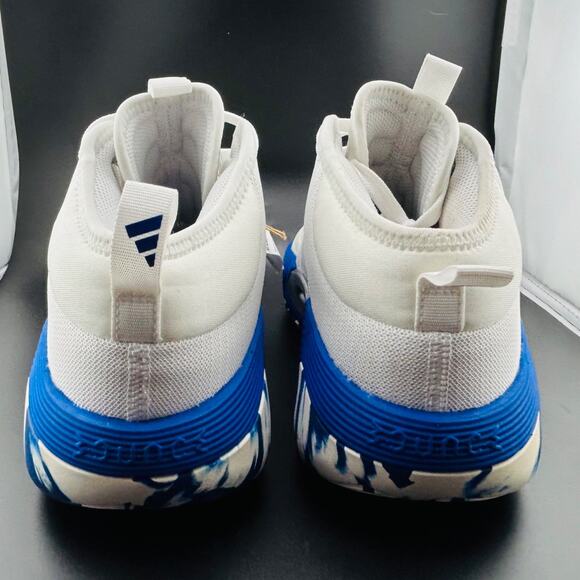 Adidas Women’s Exhibit Select Mid Basketball Shoes — White/Blue Marble — Size 8 - Picture 5 of 8